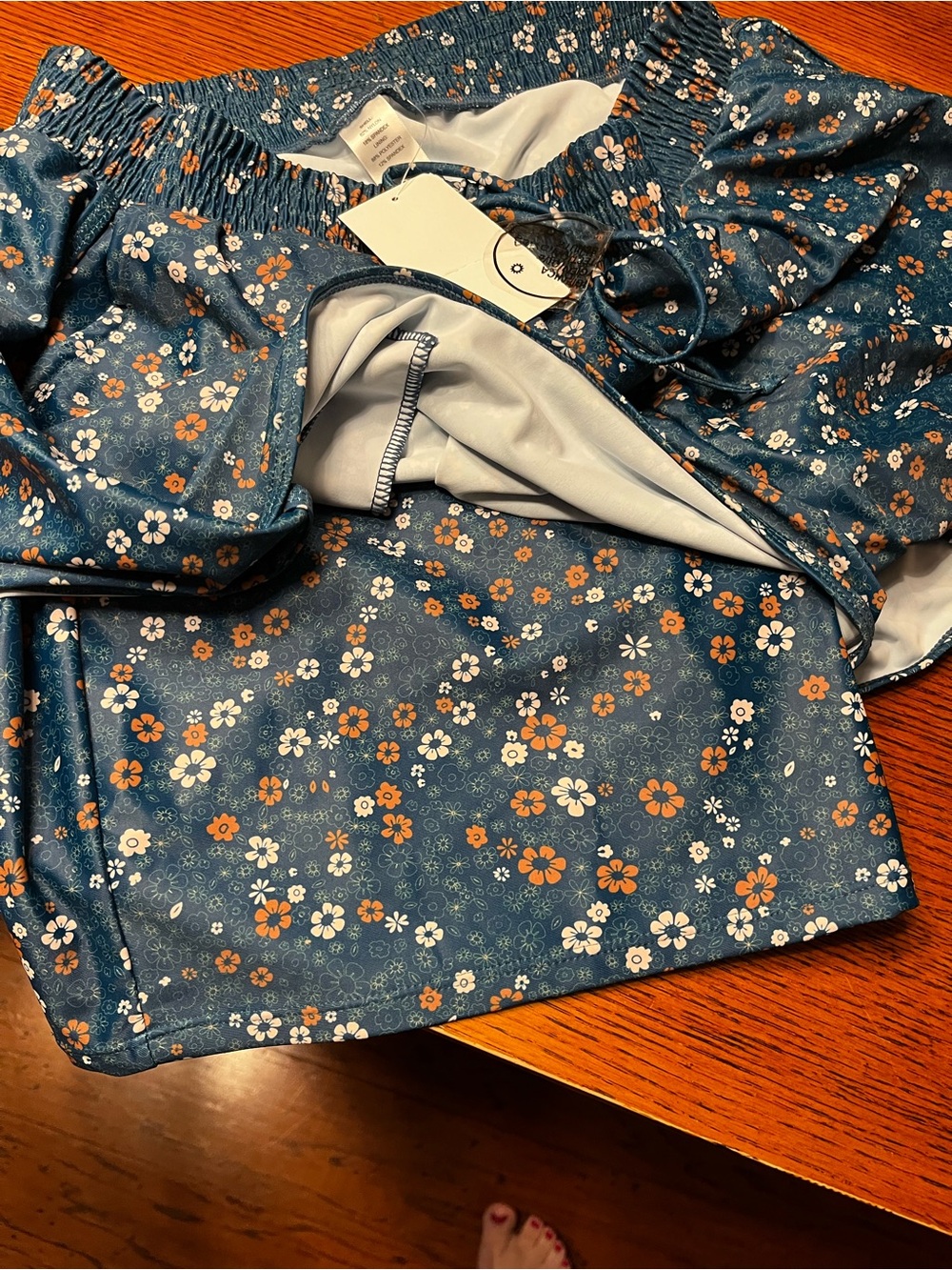NWT Blue Floral Two-Piece Plus Size Swim Set 2X - Picture 5 of 5